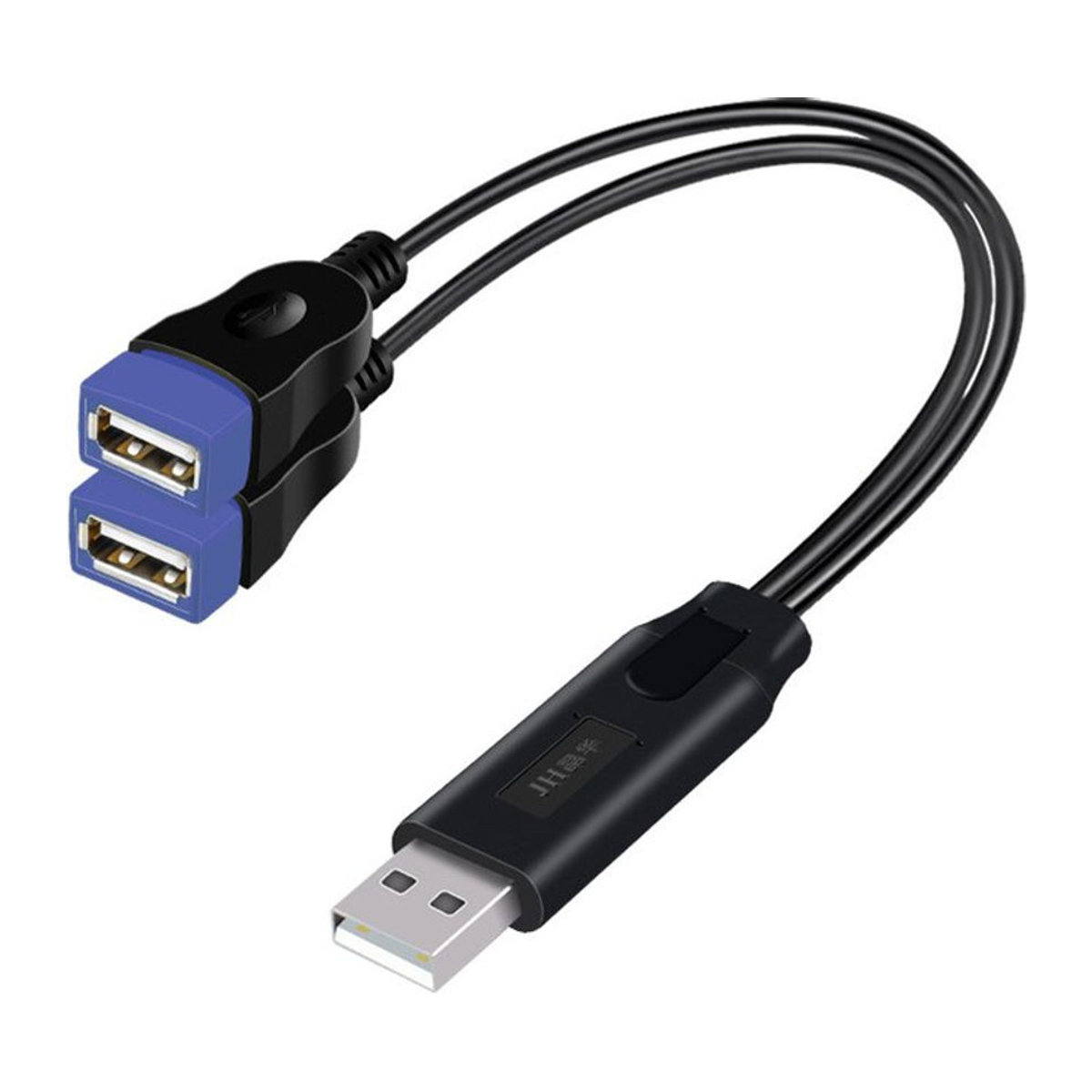 OULLX USB-Kabel-Splitter mit 2 Anschlüssen als OTG-Verlängerung und Ladestation in Schwarz - Bild 1
