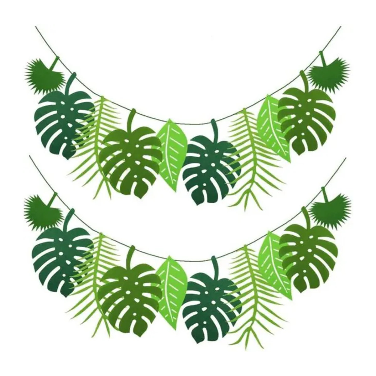 OURFETE Tropische Schildkrötenblatt-Girlande aus Papier in Grün für Hawaiianische Luau-Partys, Hochzeiten und Geburtstage - Bild 1