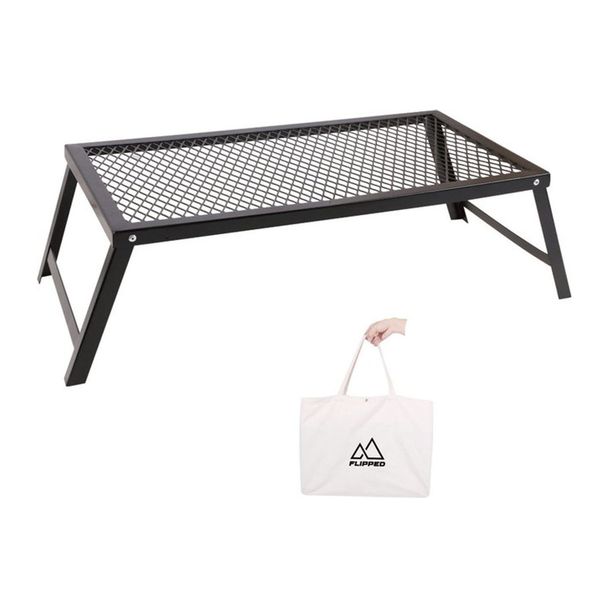 Outdoor Gear Japan Klappbarer Campingtisch als Beistelltisch und Ablage für Kocher mit Aufbewahrungstasche, faltbar für Outdoor und Camping, Breite: 55 cm - Bild 1