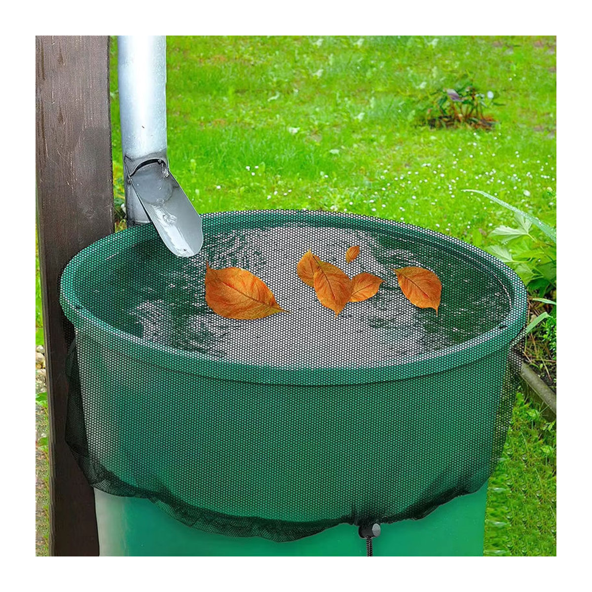 Outdoor Mesh Cover Netz für Regenfässer und Wassertanks zum Schutz deiner Regenernte im Garten - Bild 2