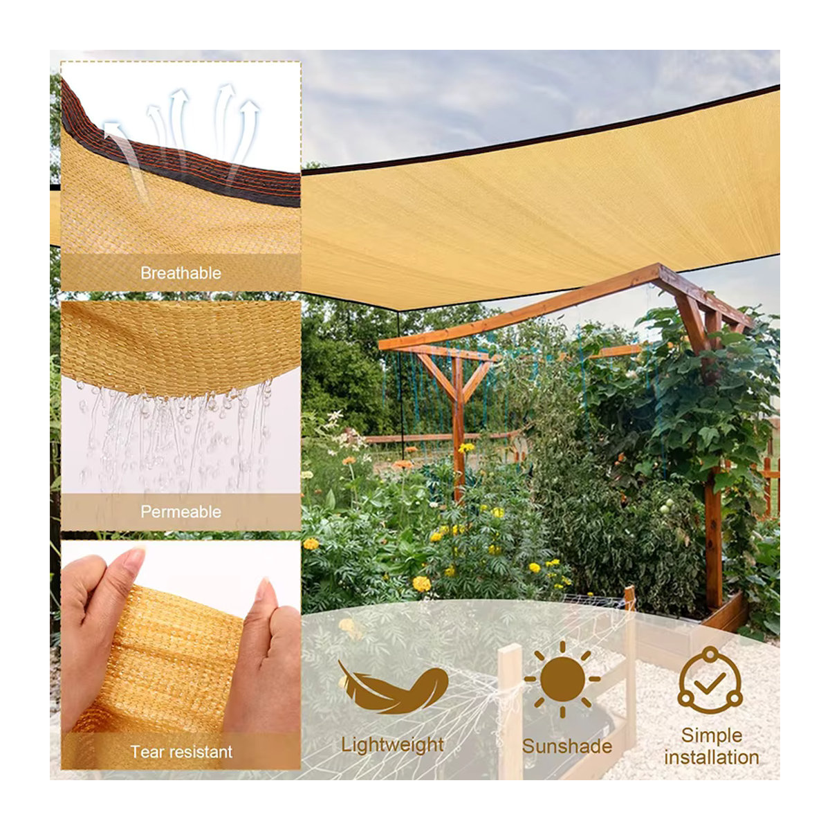 Outdoor Schattennetz zur Beschattung und als Sichtschutz für Garten, Terrasse oder Camping - Bild 4