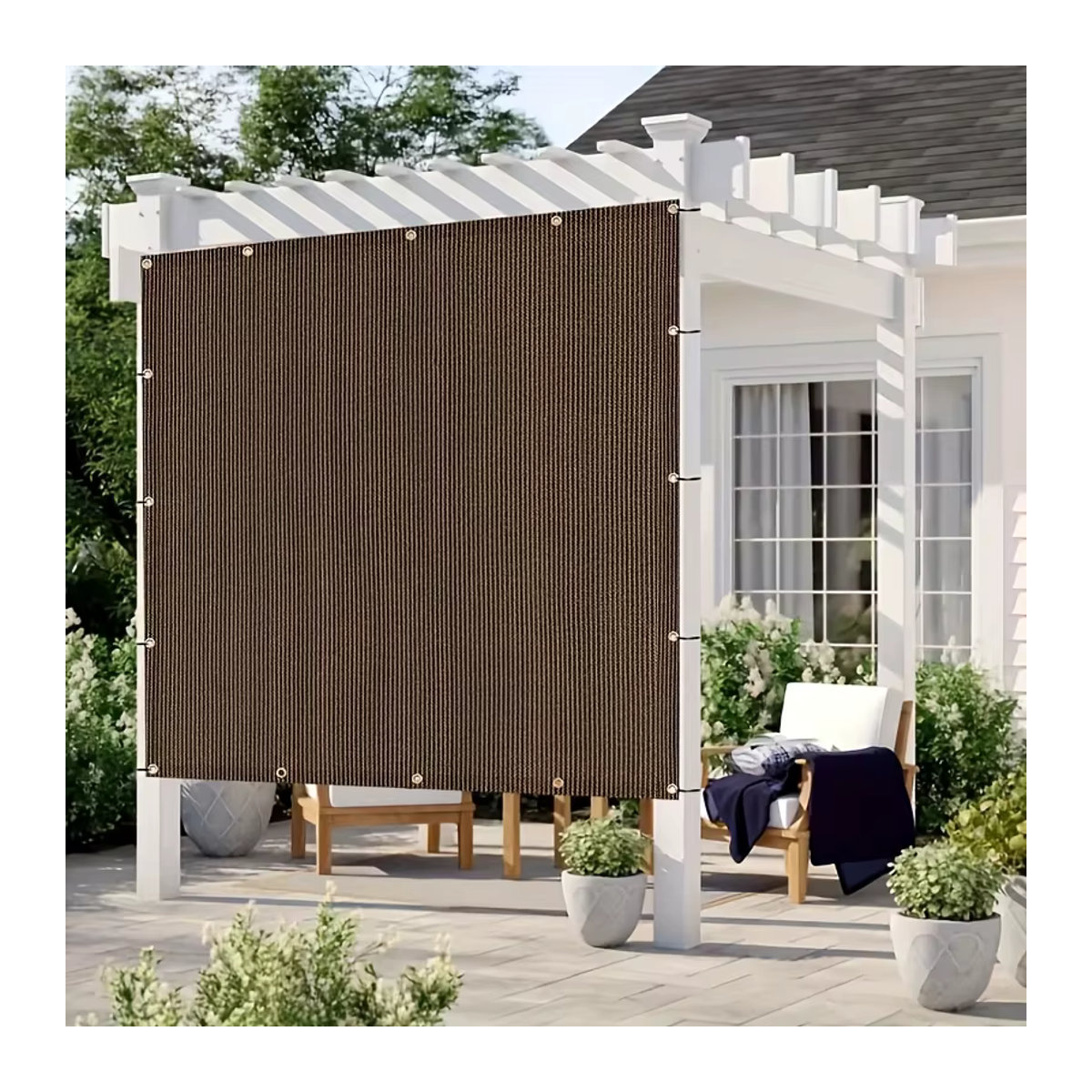Outdoor-Sonnenschutznetz in Braun mit UV-Schutz für Picknicks und Pools - Bild 3