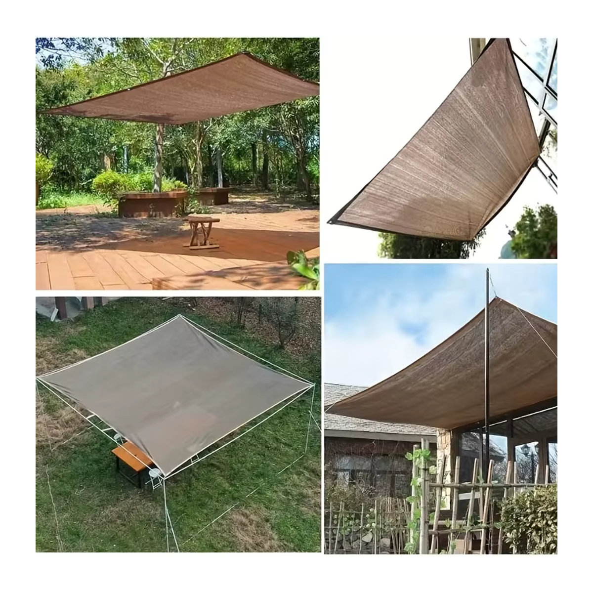 Outdoor-Sonnenschutznetz in Braun mit UV-Schutz für Picknicks und Pools - Bild 4