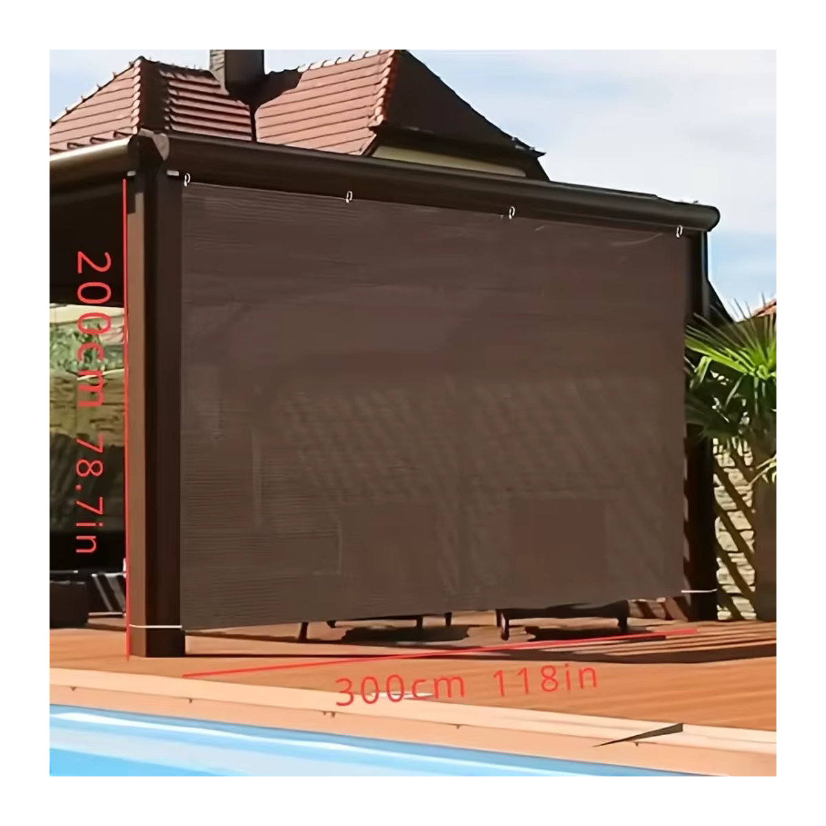 Outdoor-Sonnenschutznetz in Braun mit UV-Schutz für Picknicks und Pools - Bild 5