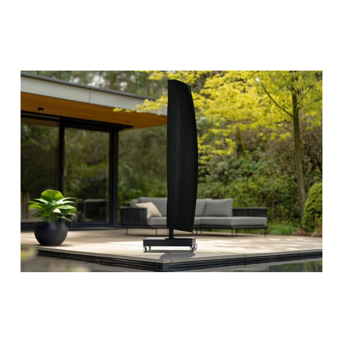 OUTFLEXX Abdeckhaube für Ampelschirme bis Ø400 cm, schwarz, aus Polyester und TPU 420D Ripstop-Gewebe, B/H: 60 x 292 cm - Bild 1