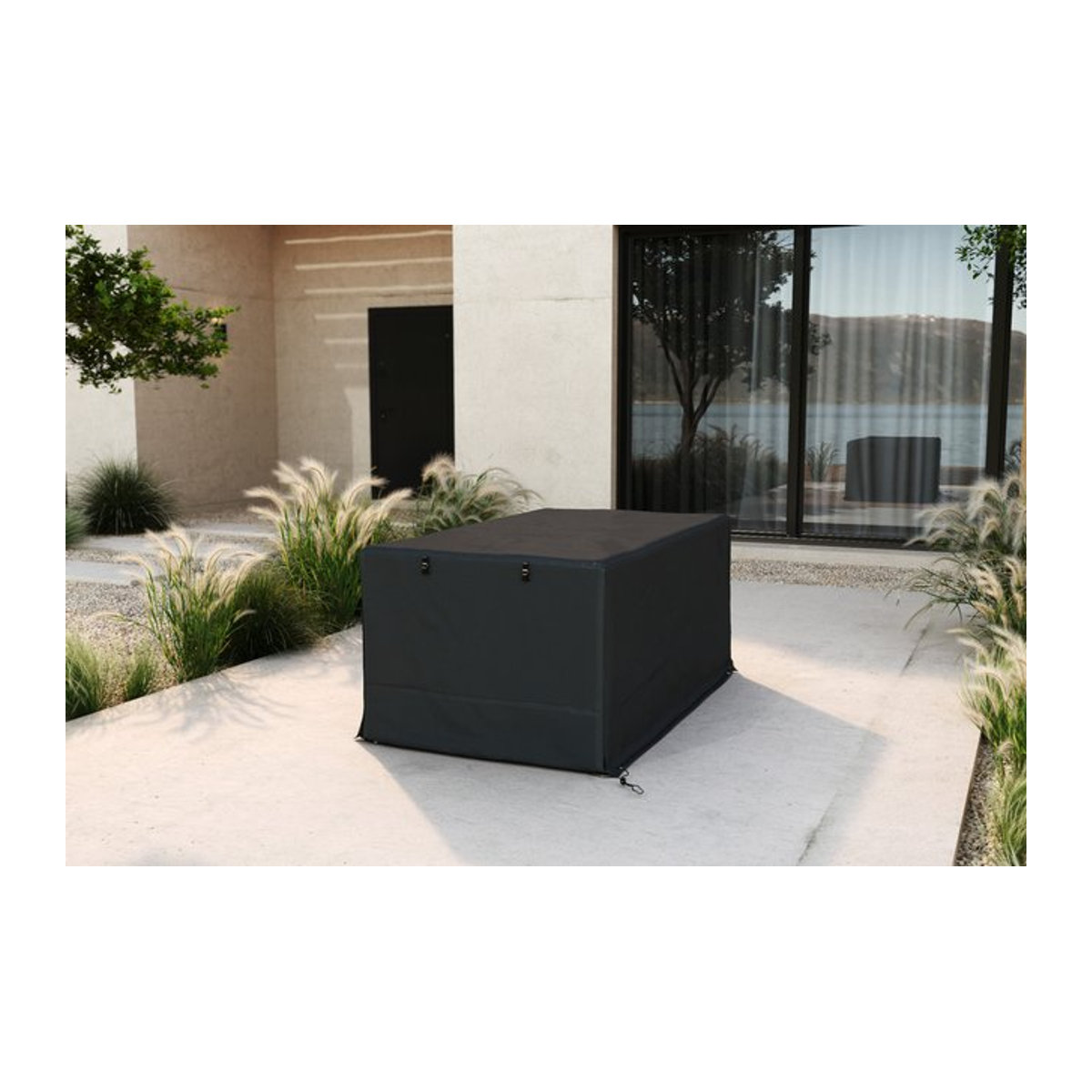 OUTFLEXX Abdeckhaube für Gartenlounges aus Polyester und Acryl, schwarz, wasserabweisend mit UV-Schutz, B/T/H: 223 x 90 x 60 cm - Bild 1