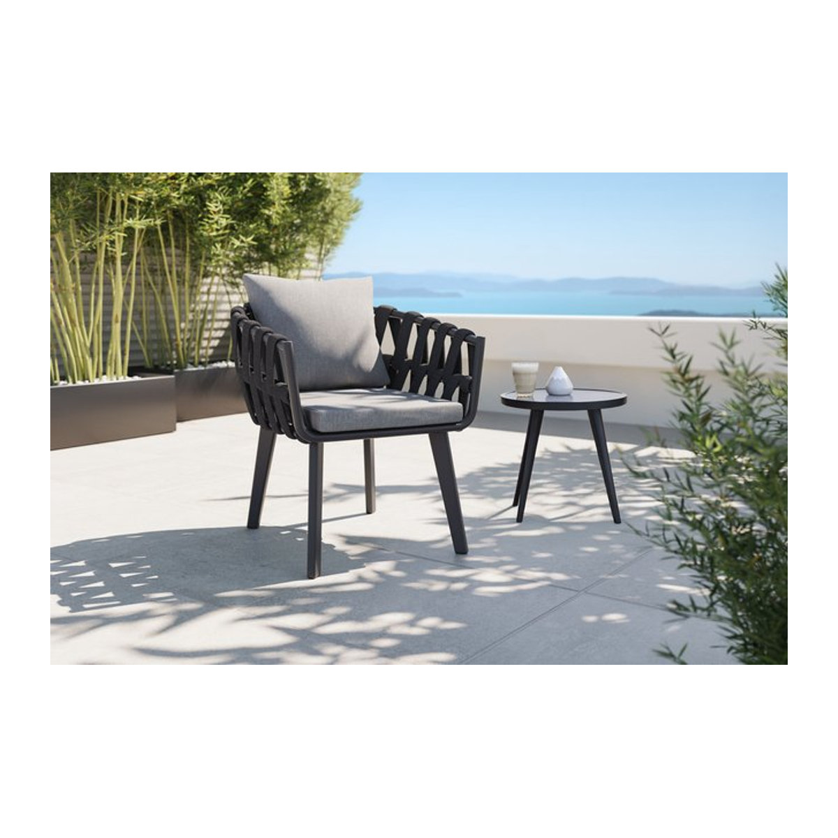OUTFLEXX Joliet Sessel in Anthrazit mit Polsterung aus Aluminium und Polyester - Bild 1