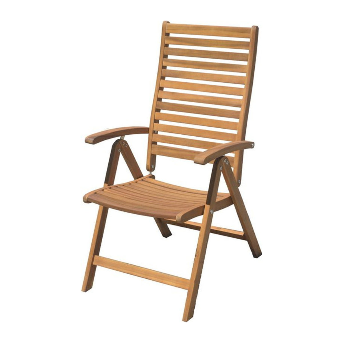 OUTFLEXX Klappstuhl aus Akazie in Natur, 5-fach verstellbarer Gartenstuhl, B/T/H: 70 x 55 x 105 cm - Bild 1