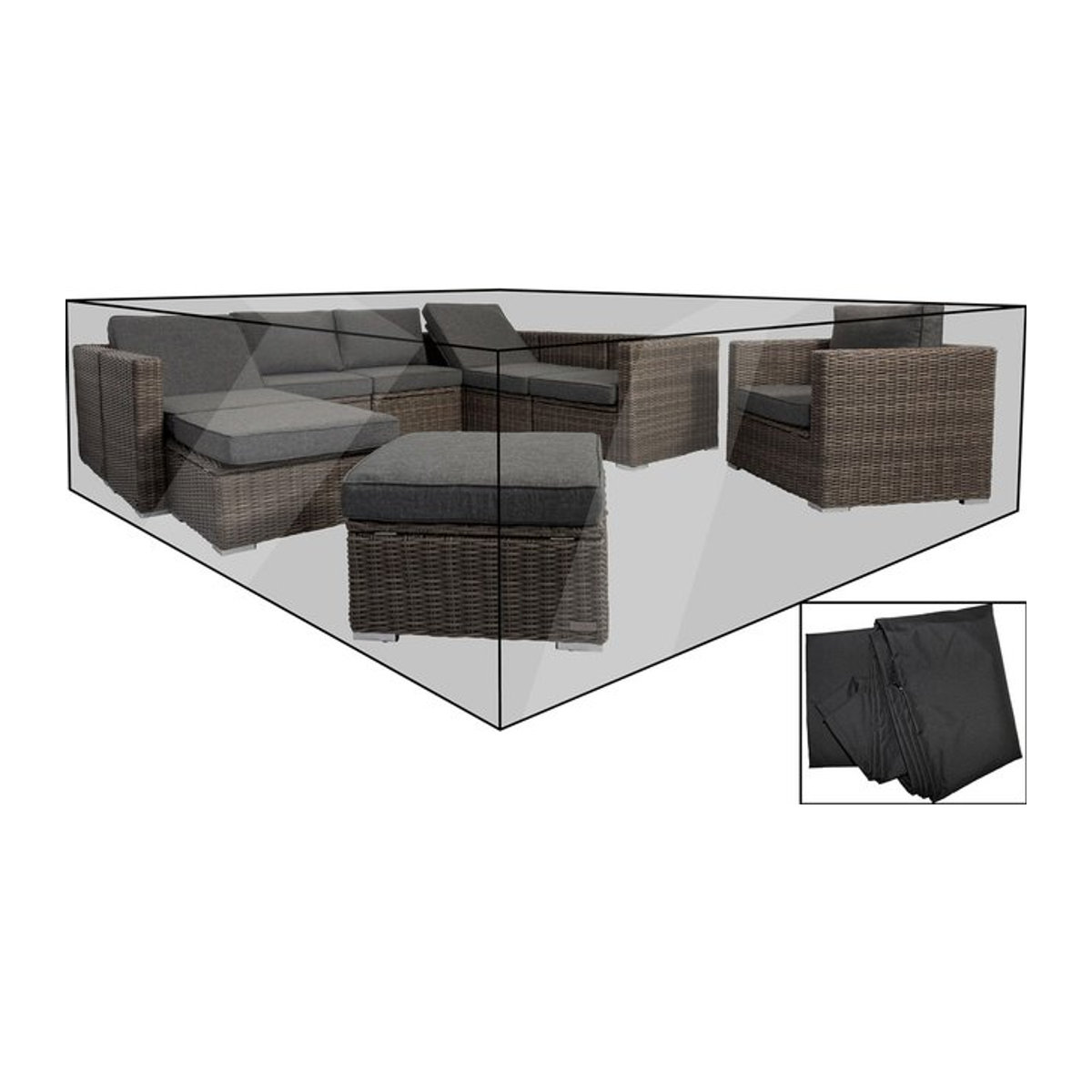 OUTFLEXX Premium Abdeckhaube für Lounge, Schwarz, B/T/H: 310 x 238 x 68 cm, wasserbeständig - Bild 1