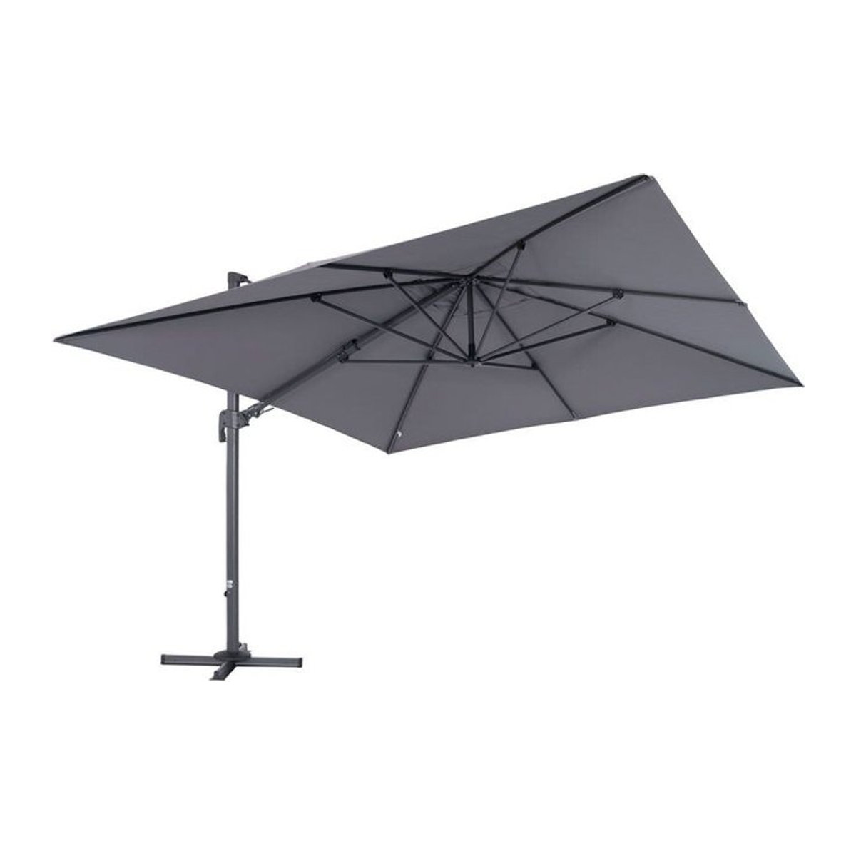 OUTFLEXX Sydney Ampelschirm in Anthrazit/Grau aus Alu und Polyester mit Plattenständer, B/T/H: 350 x 350 cm - Bild 1