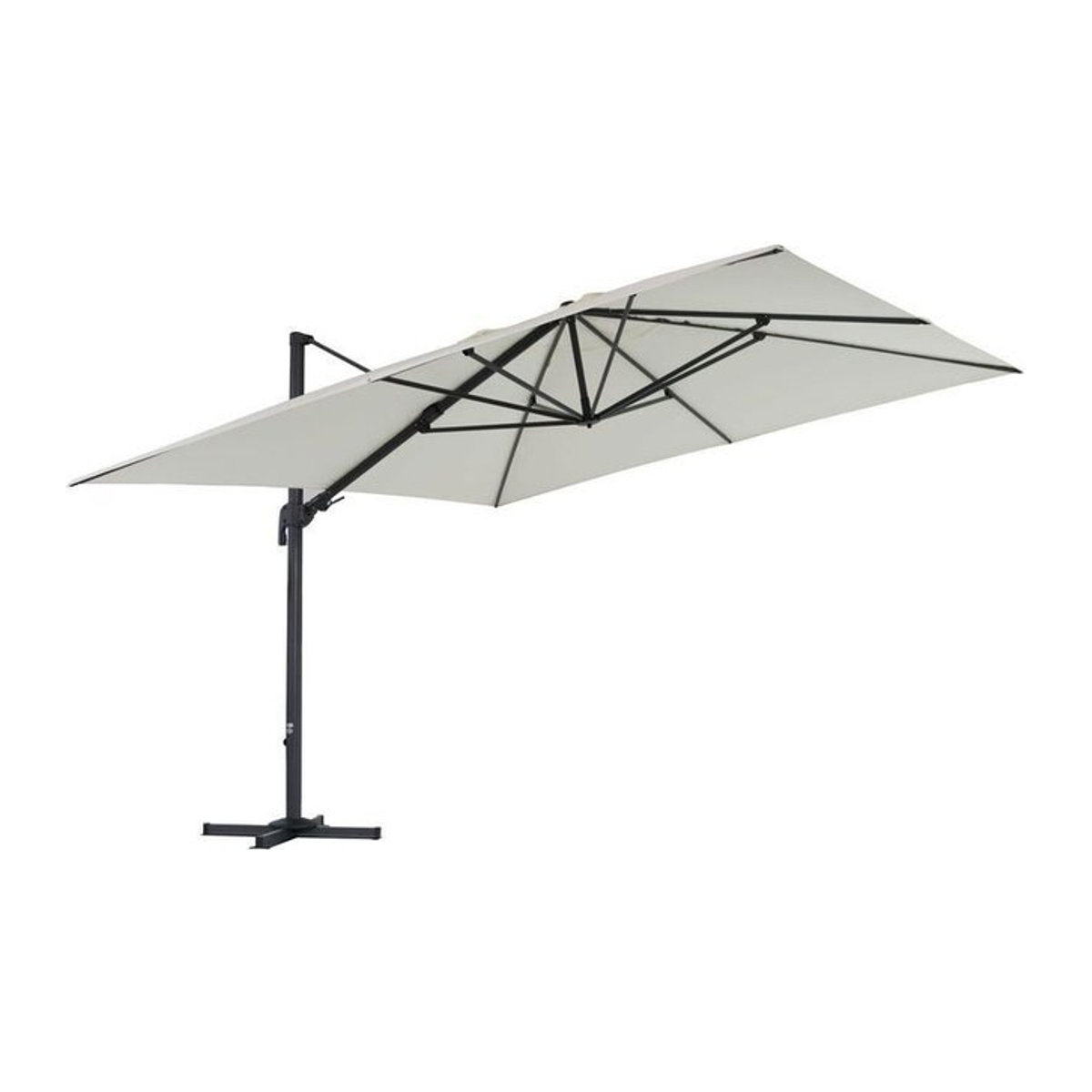 OUTFLEXX Sydney Ampelschirm in Anthrazit und Creme aus Alu und Polyester mit Plattenständer, B/T/H: 350 x 350 cm - Bild 1