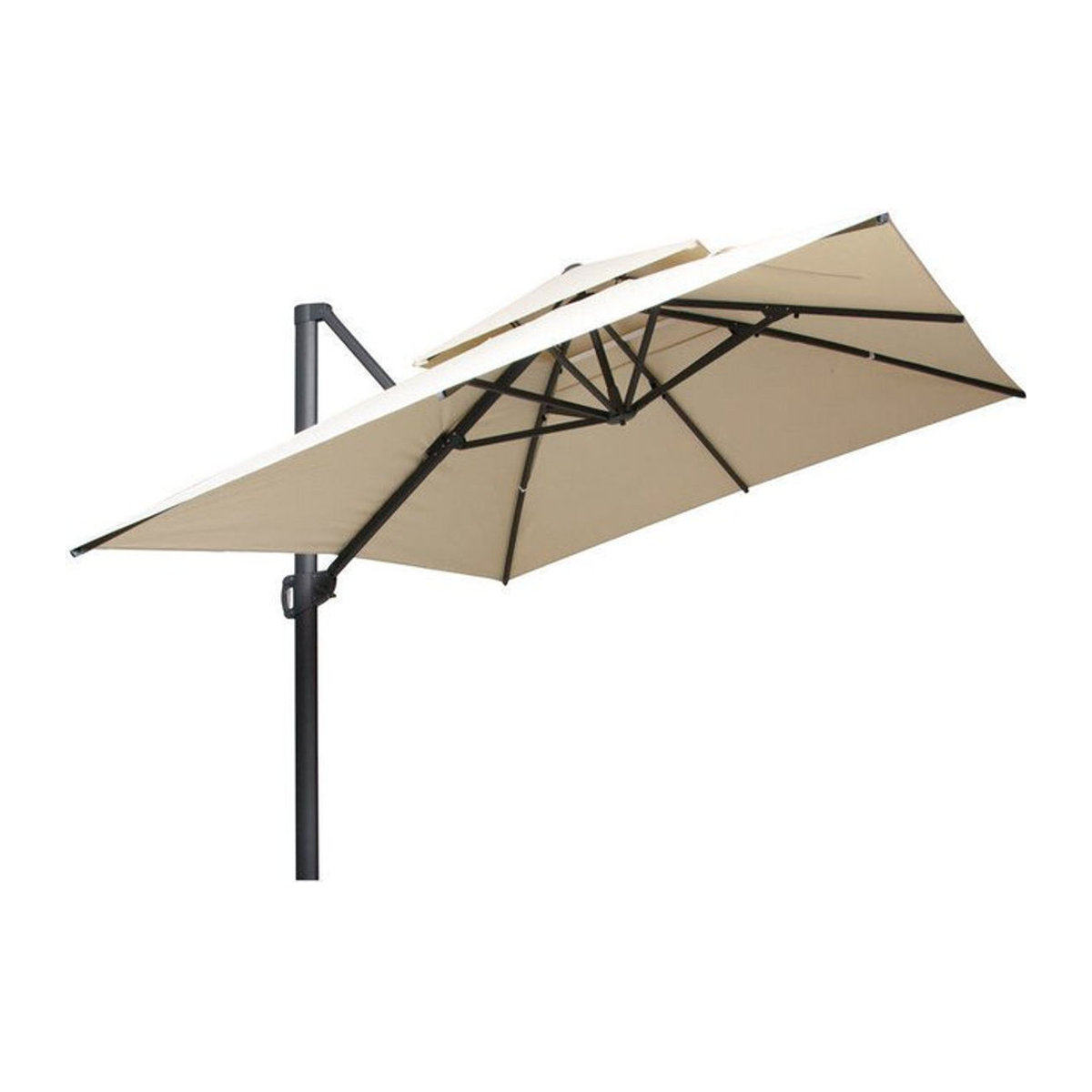 OUTFLEXX Sydney Ampelschirm modern in Anthrazit und Beige aus Aluminium und Polyester, B/T: 400 x 300 cm - Bild 1