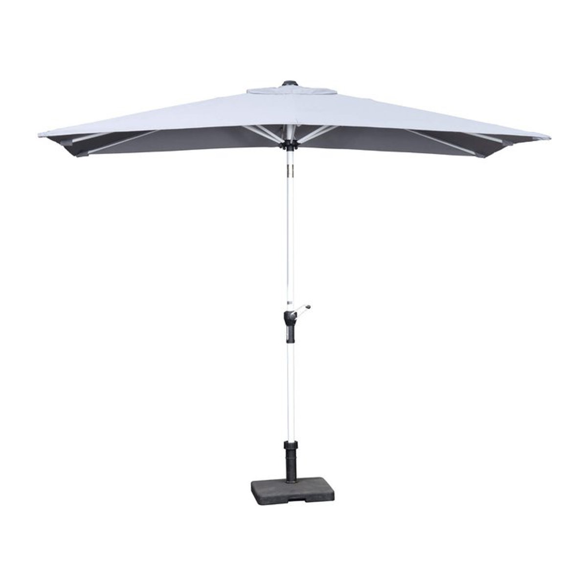 OUTFLEXX Sydney Marktschirm in Weiß/Grau mit Kurbelfunktion und UV-Schutz 80+, B/T: 270 x 150 cm - Bild 1