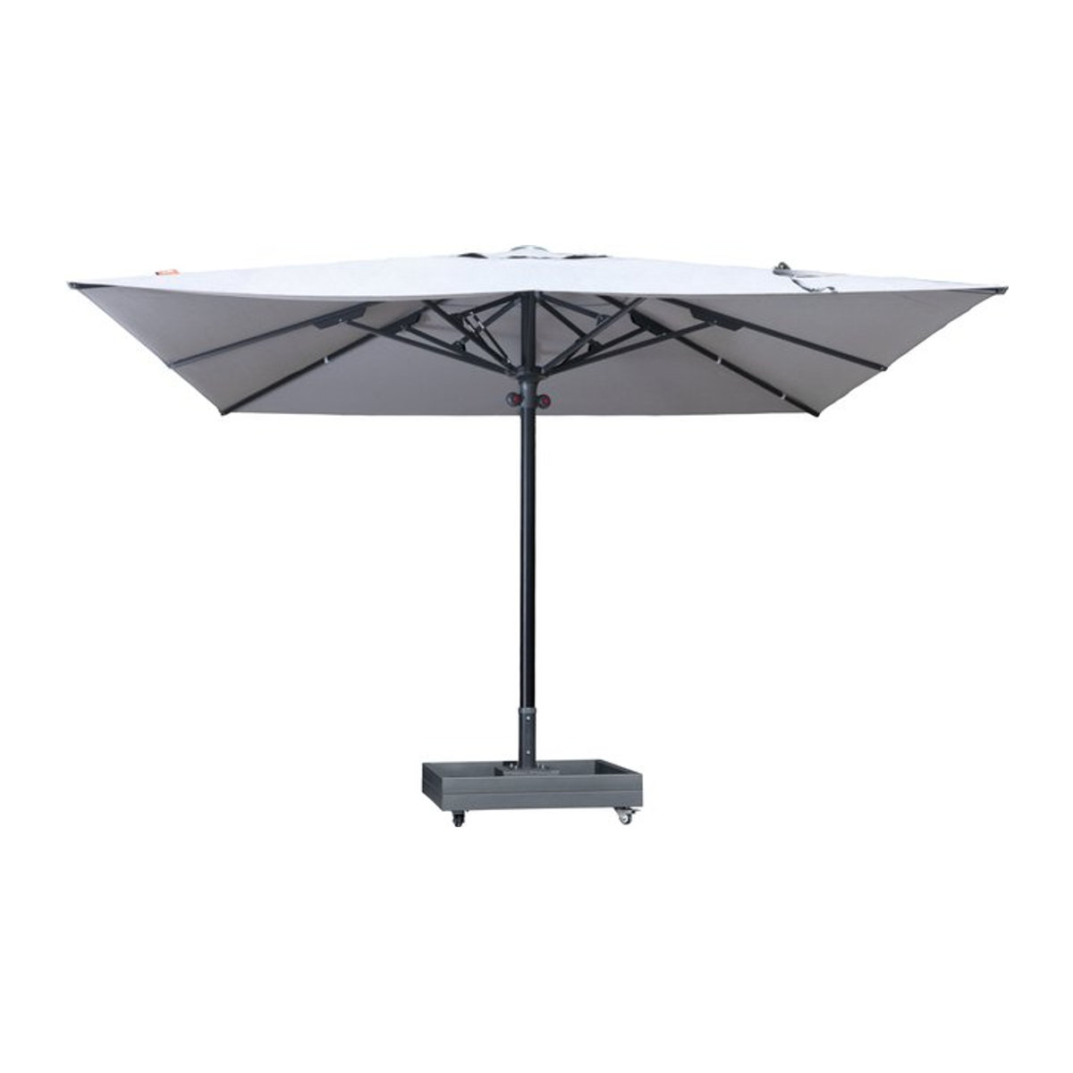 OUTFLEXX Sydney Sonnenschirm Grau aus Aluminium mit Air-Vent System, UV-Schutz und befüllbarem Schirmständer, B/T/H: 400 x 400 cm - Bild 1