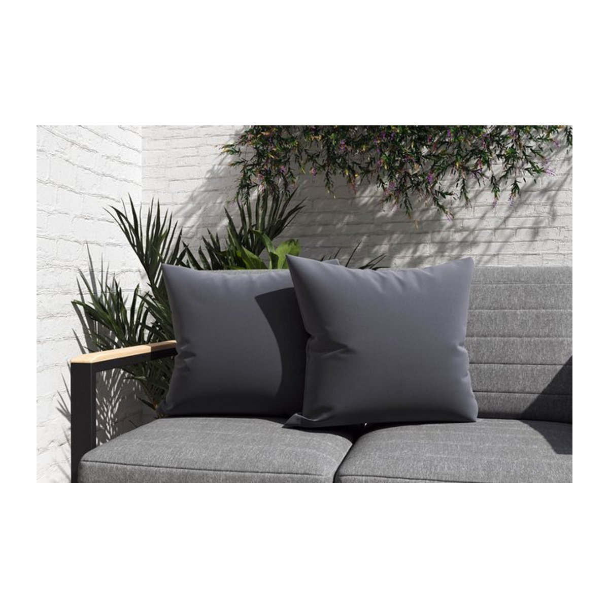 OUTFLEXX Tampere Dekokissen 2er-Set, grau, 100% Polyacryl, B/T/H: 45 x 45 x 45 cm - Bild 1