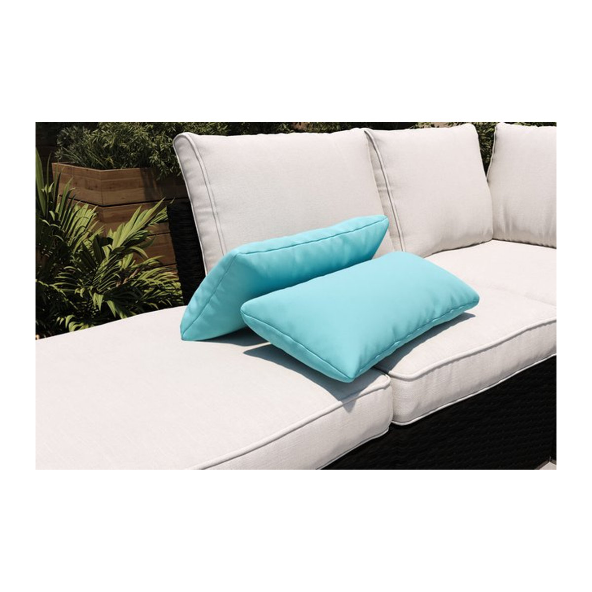 OUTFLEXX Tampere Dekokissen 2er-Set in Türkis aus 100% Polyacryl, B/H: 30 x 60 cm - Bild 1