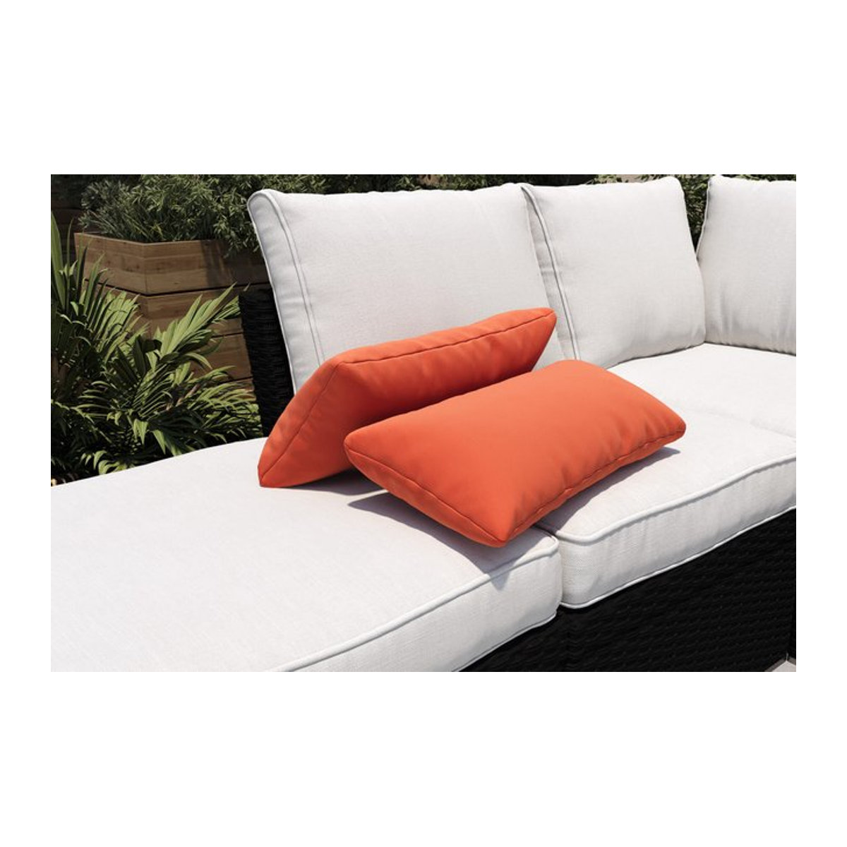 OUTFLEXX Tampere Dekokissen 2er-Set, orange, 100% Polyacryl, B/T/H: 30 x 60 cm - Bild 1