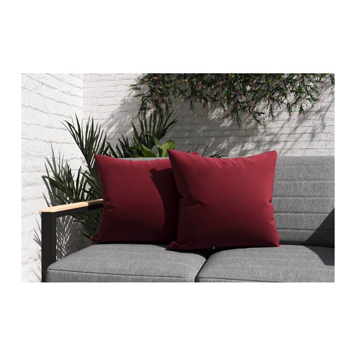 OUTFLEXX Tampere Dekokissen 2er-Set rot aus 100% Polyacryl, B/B: 45 x 45 cm - Bild 1