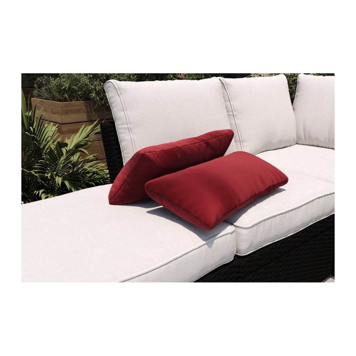 OUTFLEXX Tampere Dekokissen 2er-Set rot aus 100% Polyacryl, B/H: 30 x 60 cm - Bild 1