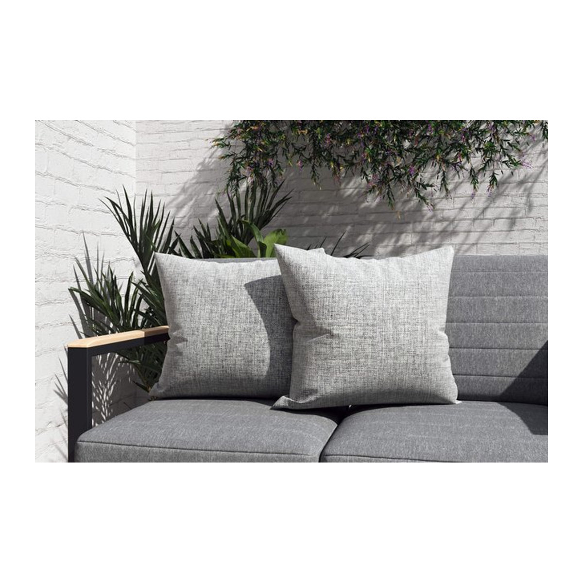 OUTFLEXX Tampere Dekokissen Premium 2er-Set Grau, Modern Line, 100% Polyacryl, B/T/H: 45 x 45 x 45 cm - Bild 1