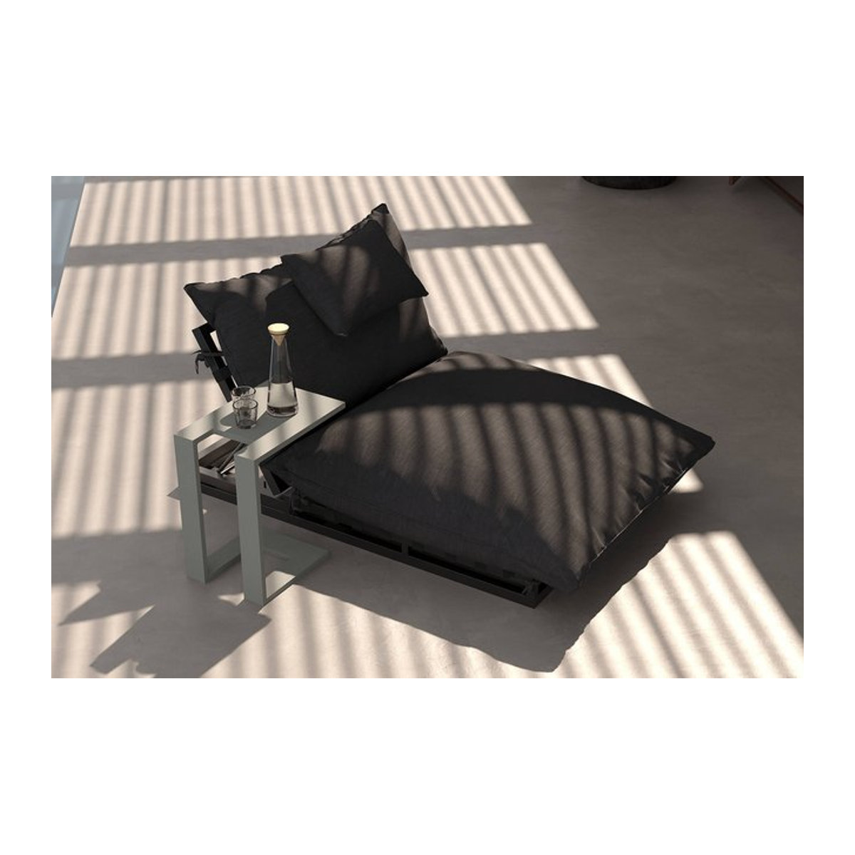 OUTFLEXX Taro Gartenliegen-Set aus Aluminium und Polyester in Anthrazit und Schwarz, B/T: 190 x 120 cm - Bild 1