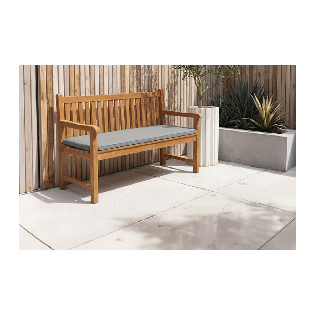 OUTFLEXX Tulare Bankauflage aus Stoff in Grau, B: 110 cm, T: 52 cm, Höhe: 5 cm - Bild 1