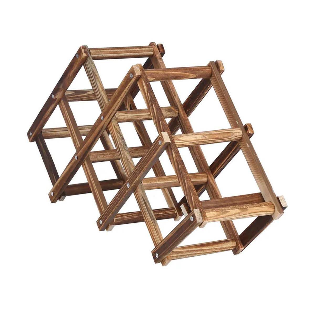 OutsideWorld Klappbarer Weinschrank aus Kiefer Holz in Natur Braun, Elegant und Minimalistisch im Landhausstil - Bild 4