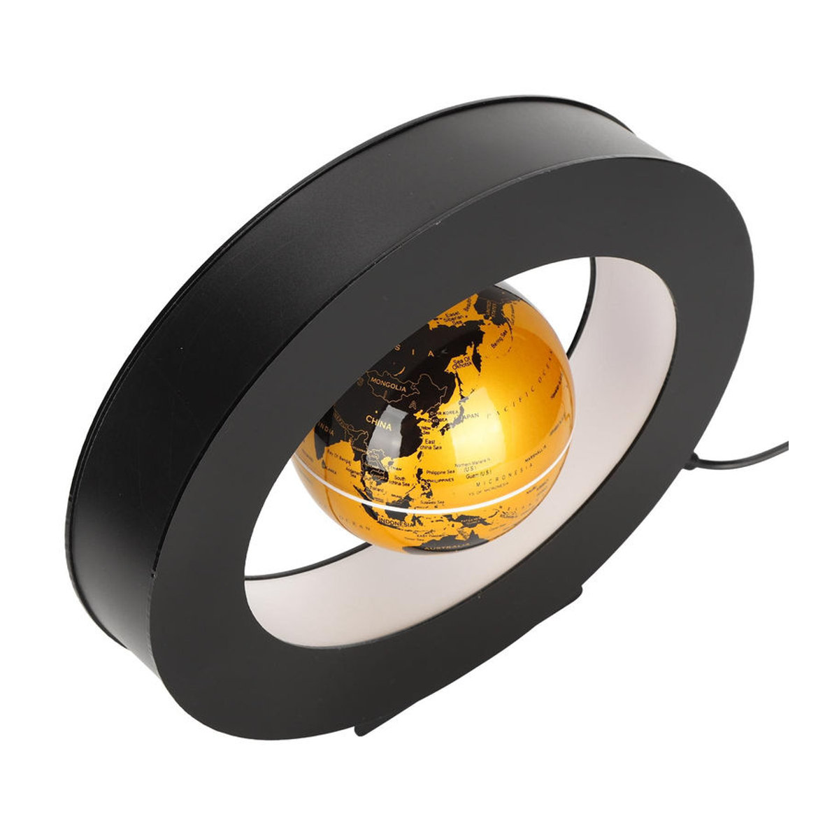 OutsideWorld Schwebender Globus mit magnetischer Levitation und ovalem Sockel, Politische Weltkarte als moderne Schreibtischdekoration, mehrfarbig - Bild 4
