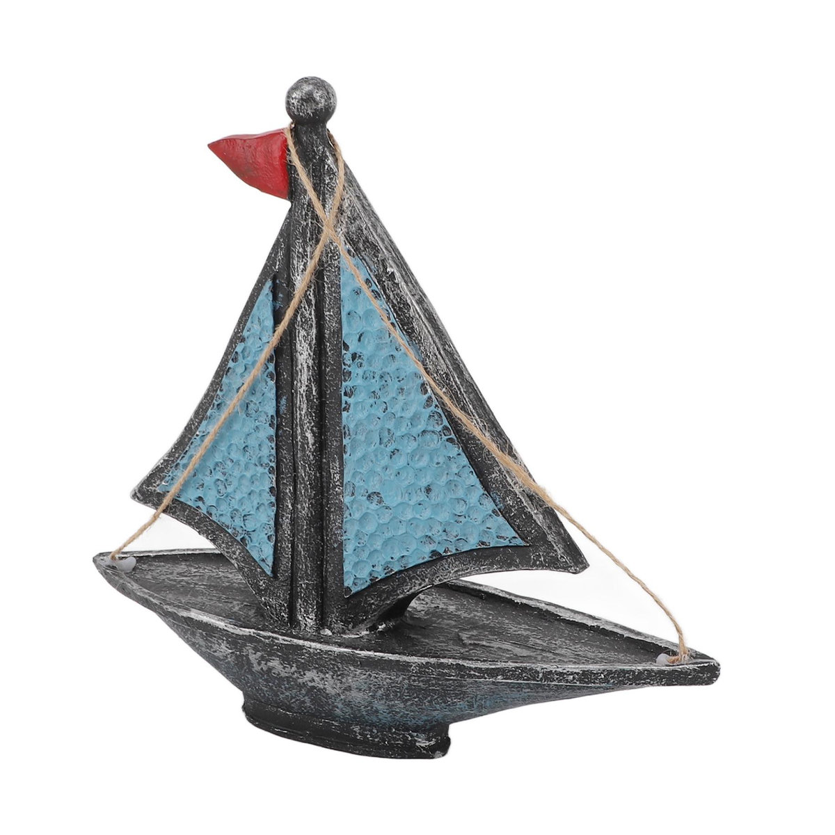 OutsideWorld Segelboot Dekoration im Vintage Stil aus Kunstharz in Blau - Bild 3