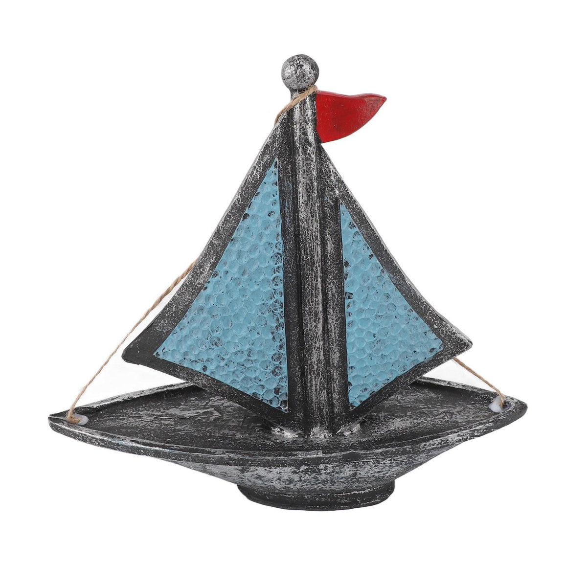 OutsideWorld Segelboot Dekoration im Vintage Stil aus Kunstharz in Blau - Bild 6