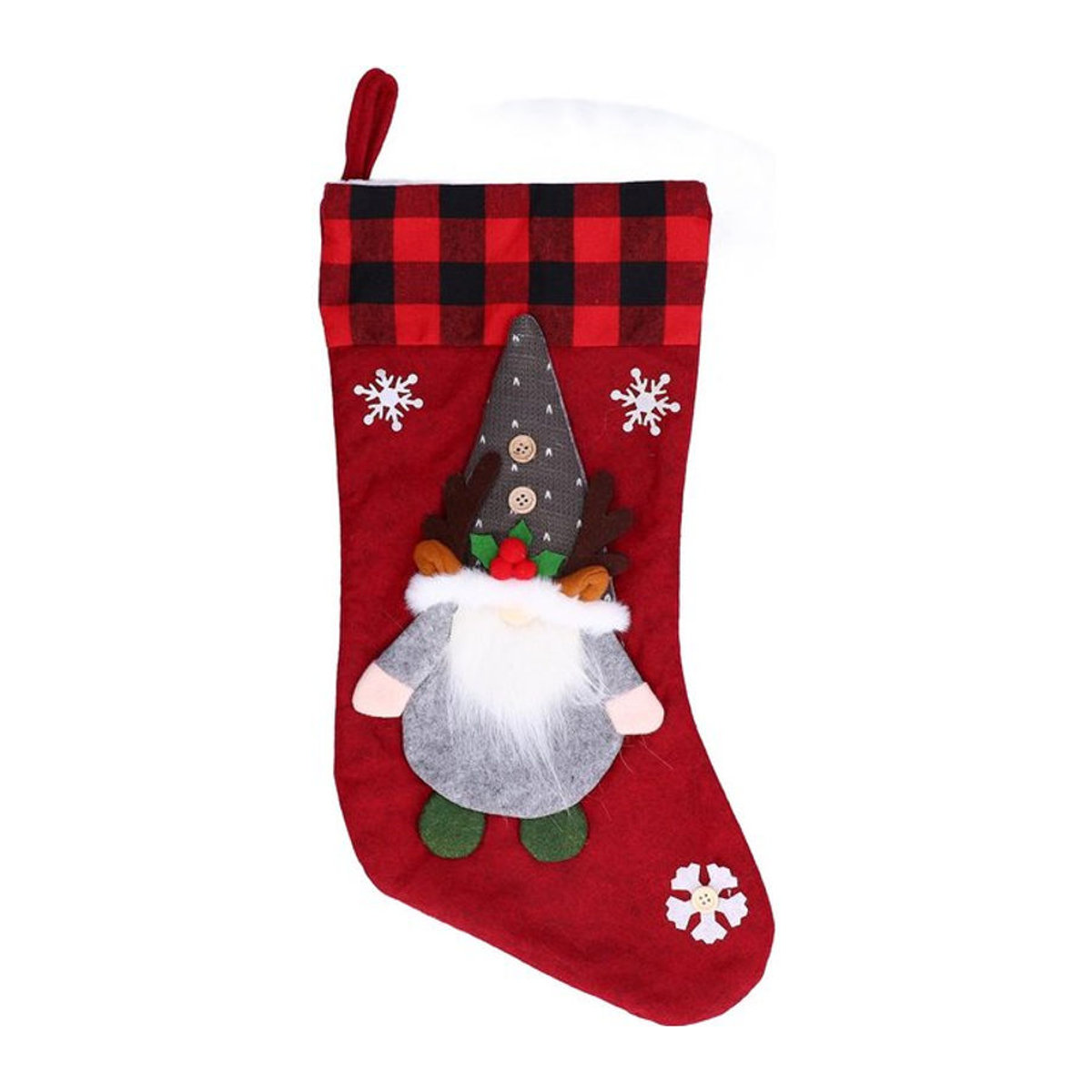 OutsideWorld Weihnachts-Hängeornament aus Textil mit Rentier und gesichtsloser Puppe in Rot - Bild 1