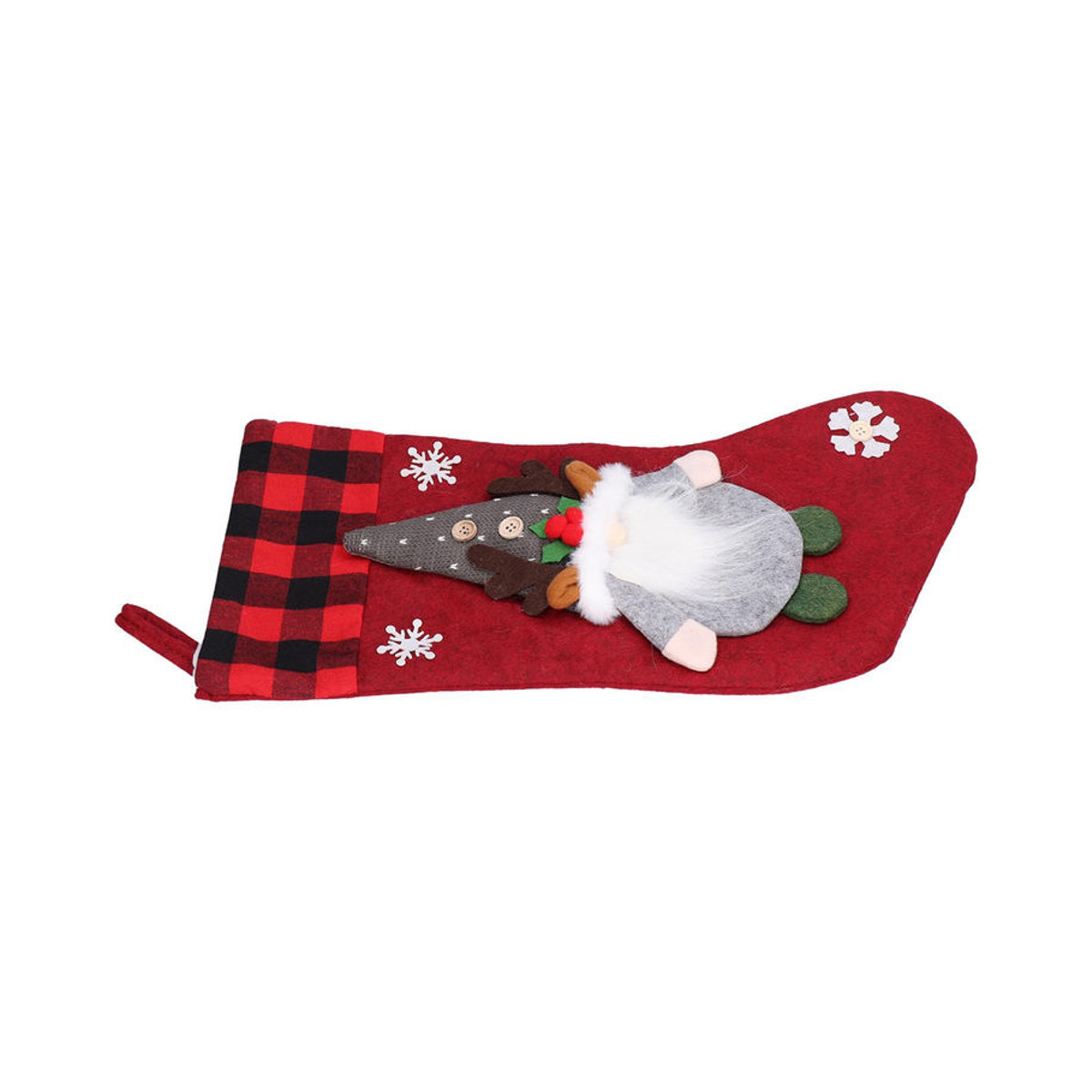 OutsideWorld Weihnachts-Hängeornament aus Textil mit Rentier und gesichtsloser Puppe in Rot - Bild 3