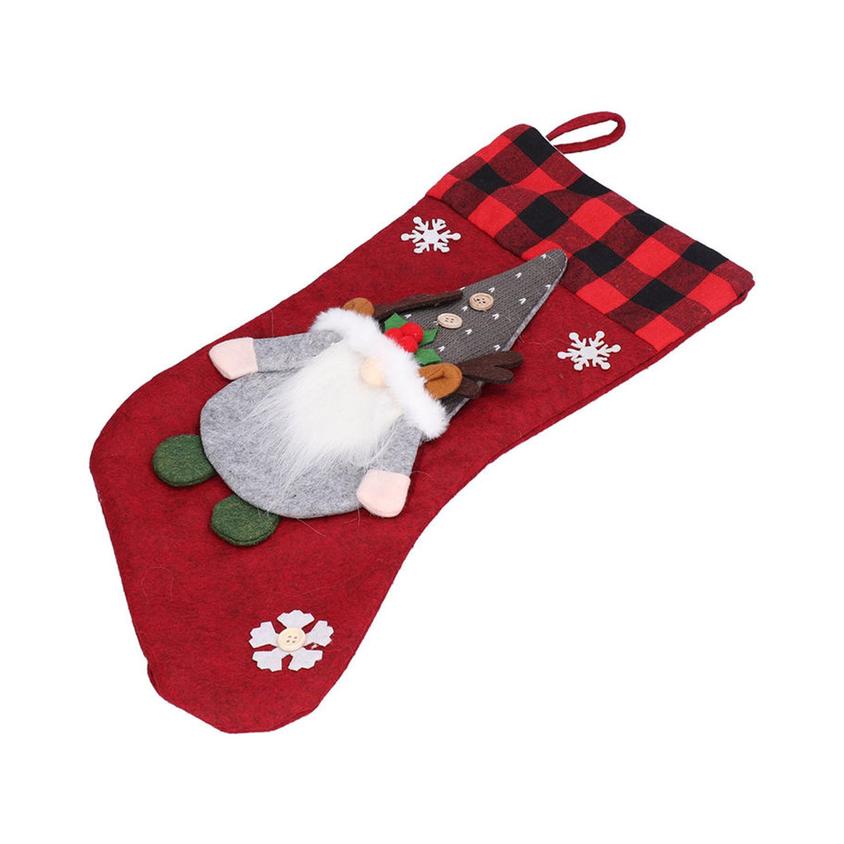 OutsideWorld Weihnachts-Hängeornament aus Textil mit Rentier und gesichtsloser Puppe in Rot - Bild 4