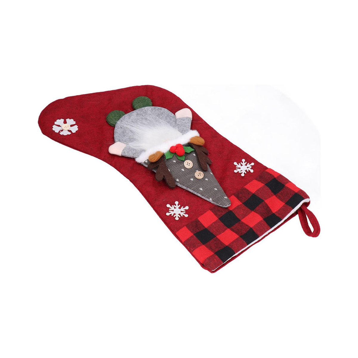 OutsideWorld Weihnachts-Hängeornament aus Textil mit Rentier und gesichtsloser Puppe in Rot - Bild 6