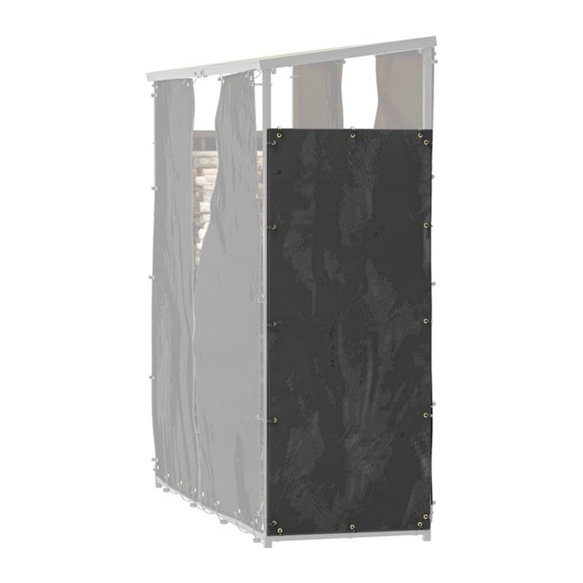 Outsunny 2er-Set Kaminholzregal Abdeckung aus wasserdichtem 600D Oxford mit UV-Schutz, Schwarz, B/T/H: 148 x 62 x 66 cm - Bild 1