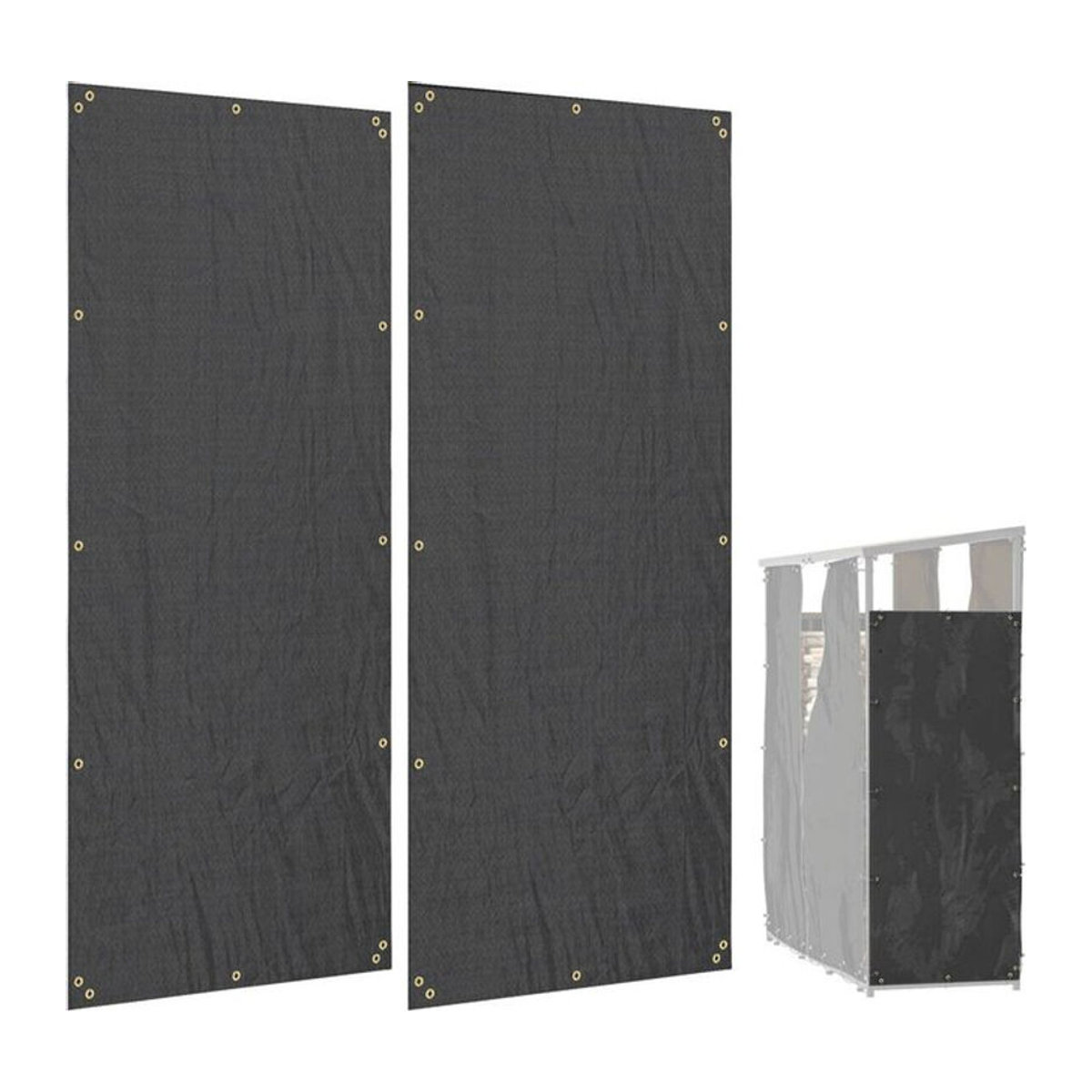 Outsunny 2er-Set Kaminholzregal Abdeckung aus wasserdichtem 600D Oxford mit UV-Schutz, Schwarz, B/T/H: 148 x 62 x 66 cm - Bild 3