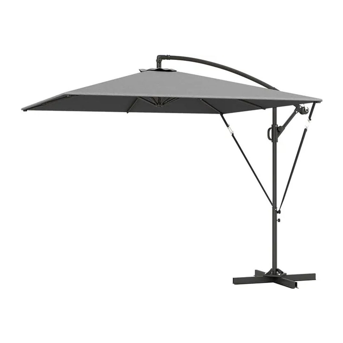 Outsunny Ampelschirm Grau mit Ständer und Abdeckung, Ø 260 cm, UV-Schutz 50+, wasserabweisend, B/H/L: 250 x 235 x 295 cm - Bild 5