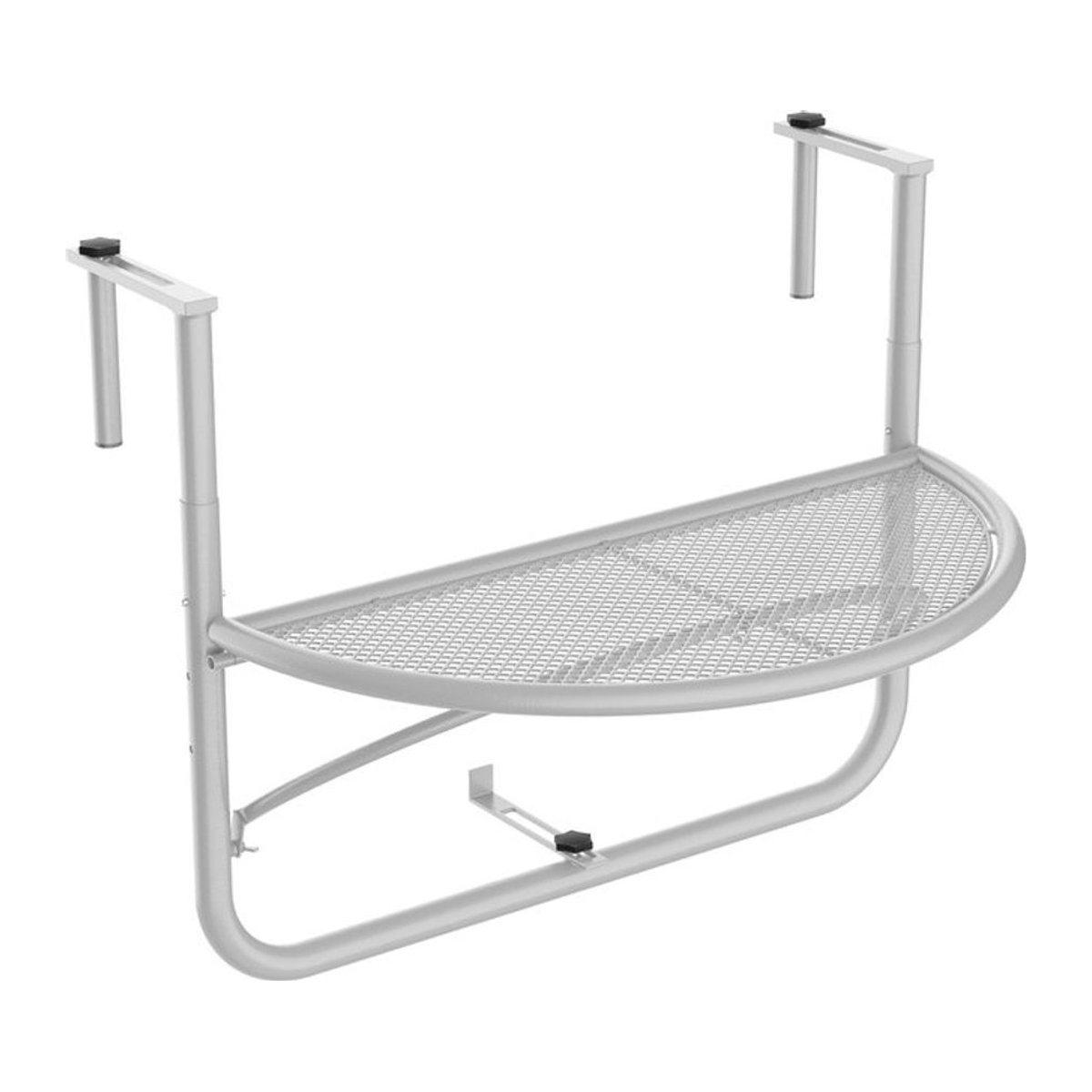 Outsunny Balkonhängetisch höhenverstellbar halbrund aus Metall in Weiß B: 45 cm, T: 60 cm, H: 50 cm - Bild 1