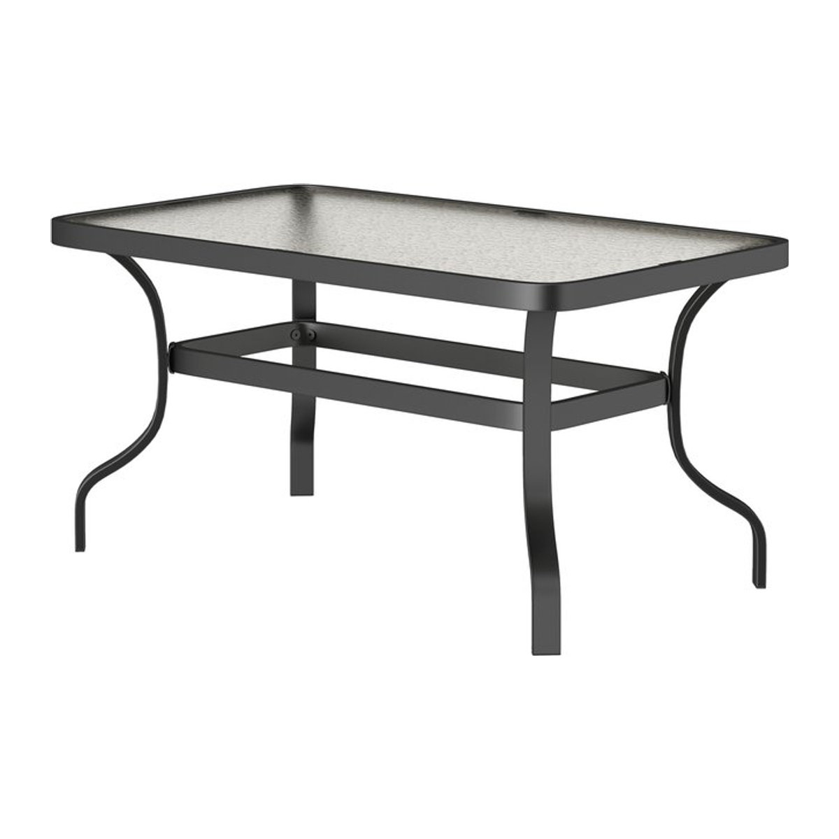Outsunny Beistelltisch mit Wellendesign aus Glas und Metall in Schwarz, B/T/H: 55 x 55 x 46 cm - Bild 1