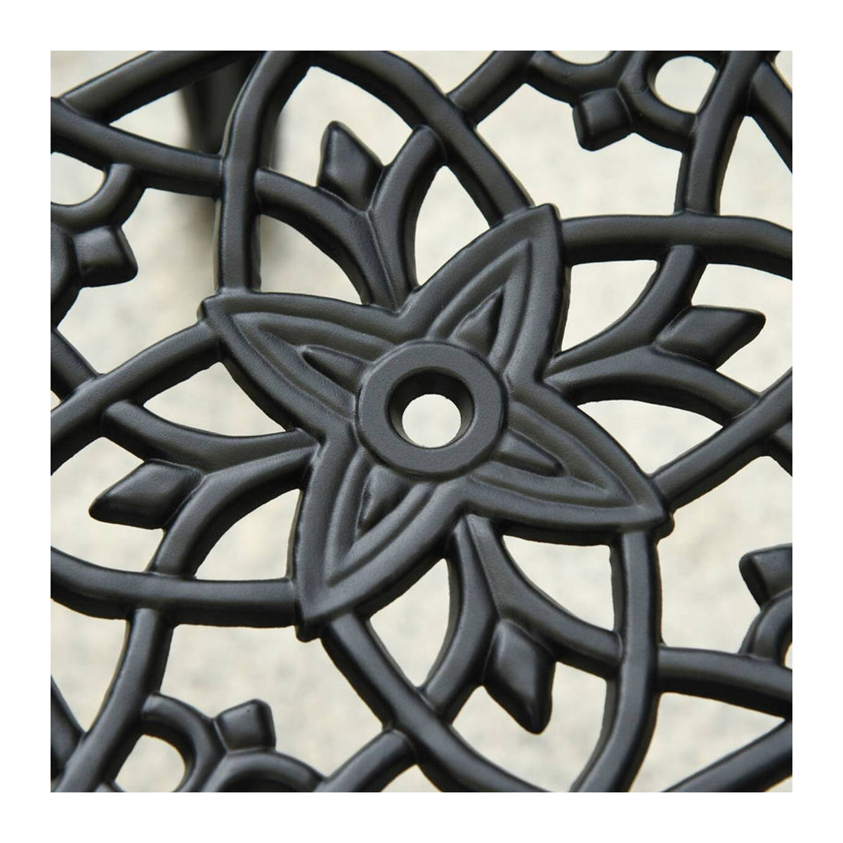 Outsunny Bistro-Set aus Metall und Aluminium in Schwarz, 3-teiliges klassisches Gartenmöbel-Set, B/T/H: 60 x 60 x 67 cm - Bild 3