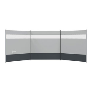 Outsunny Camping Windschutz faltbar mit Lichtquellenfenster, Grau, B: 440 cm, H: 140 cm