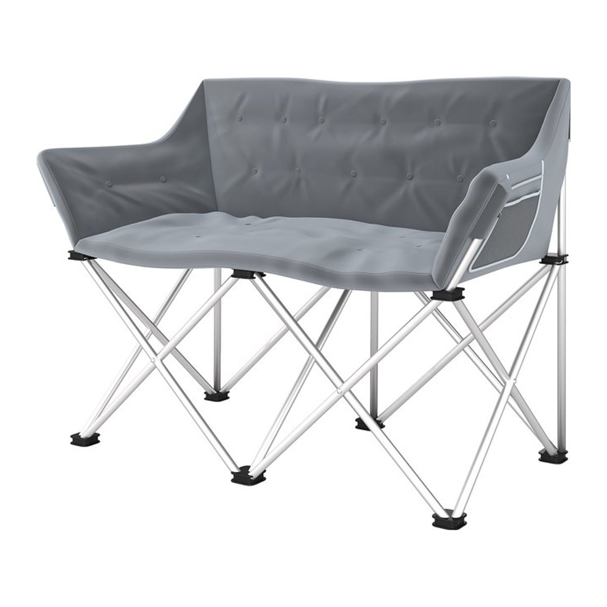 Outsunny Campingstuhl 2 Sitzer grau mit Metallgestell B/H/T: 57 x 95 x 120 cm - Bild 1