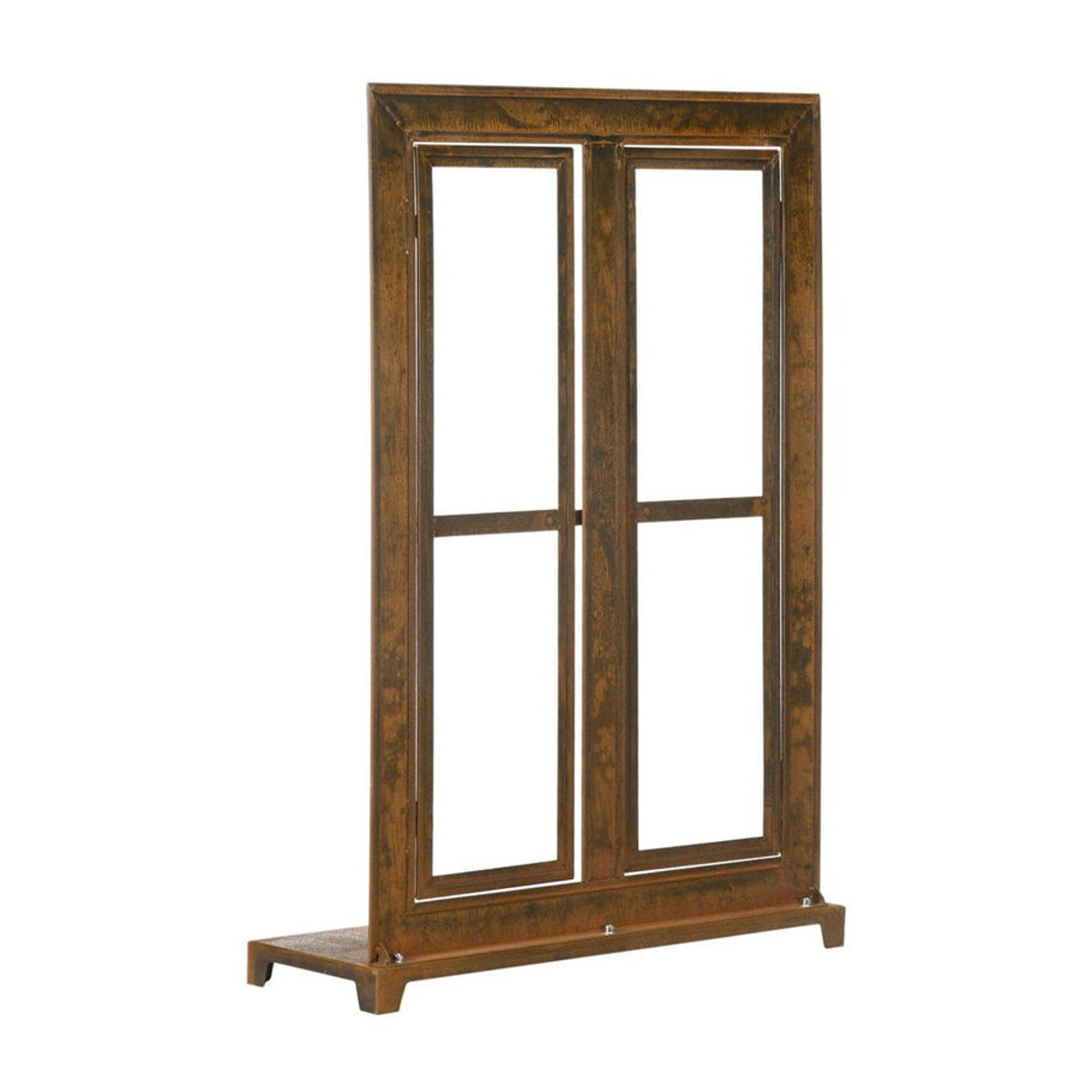 Outsunny Eisenfenster Sprossenfenster in Edelrost-Optik mit Schwelle und Riegel, rustikal-braun, B: 55 cm, H: 80 cm - Bild 5