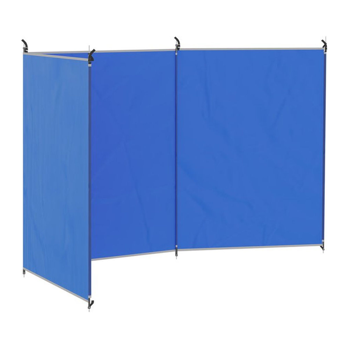 Outsunny faltbarer Camping Windschutz mit Tragetasche und Stahlstangen in Blau, B: 450 cm, H: 150 cm, von Aosom - Bild 1