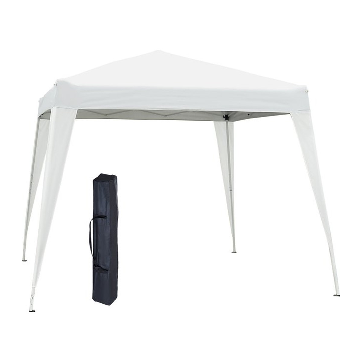 Outsunny Faltpavillon Partyzelt mit UV-Schutz, faltbar und tragbar, inkl. Tragetasche, Farbe Weiß, B/T: 240 x 240 cm - Bild 1