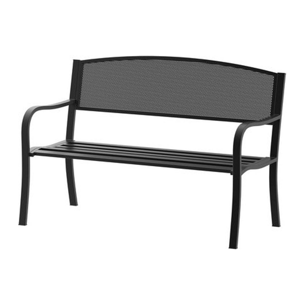 Outsunny Gartenbank 2-Sitzer aus Metall in Schwarz, Modernes Design, B: 127 cm, T: 60 cm, H: 87 cm - Bild 3