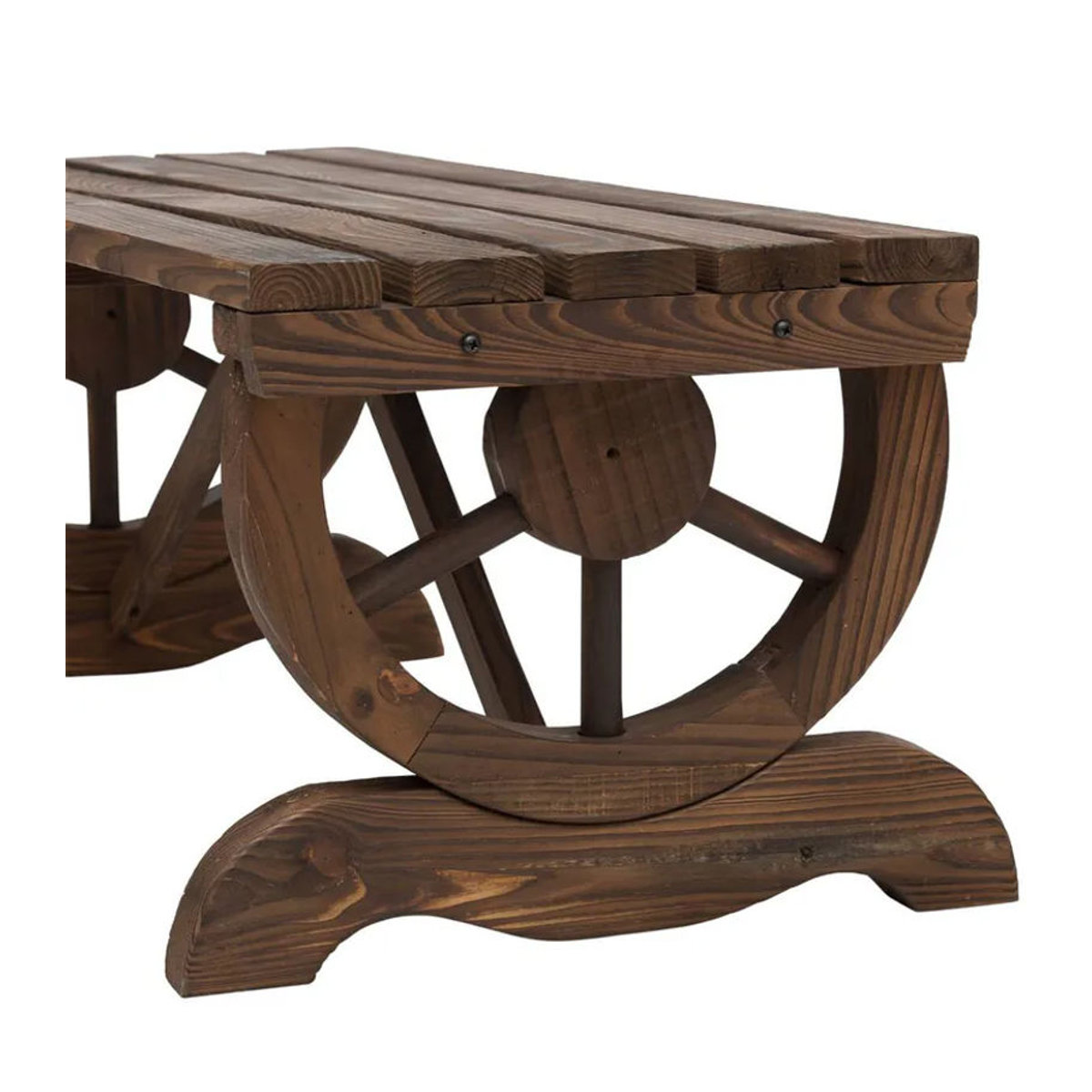 Outsunny Gartenbank aus Holz in Braun im Landhausstil B/H/T: 105 x 53 x 50 cm - Bild 2