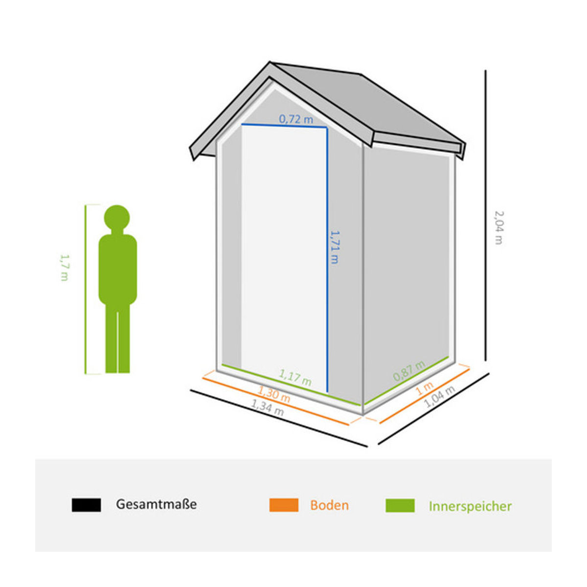 Outsunny Gartenhaus aus Kunststoff und Metall in Grau/Anthrazit B/T/H: 134 x 104 x 204 cm - Bild 3