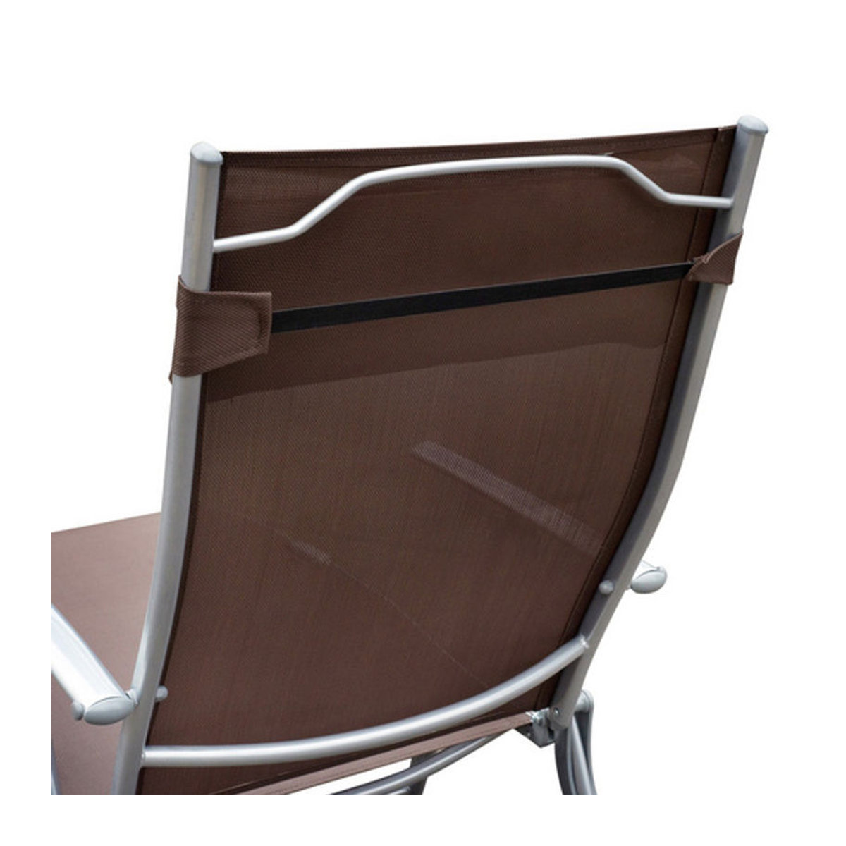 Outsunny Gartenliege aus Metall und Stoff in Braun mit Kissen, klappbare Relaxliege für Garten und Terrasse, B/H/T: 137 x 100,5 x 63,5 cm - Bild 6