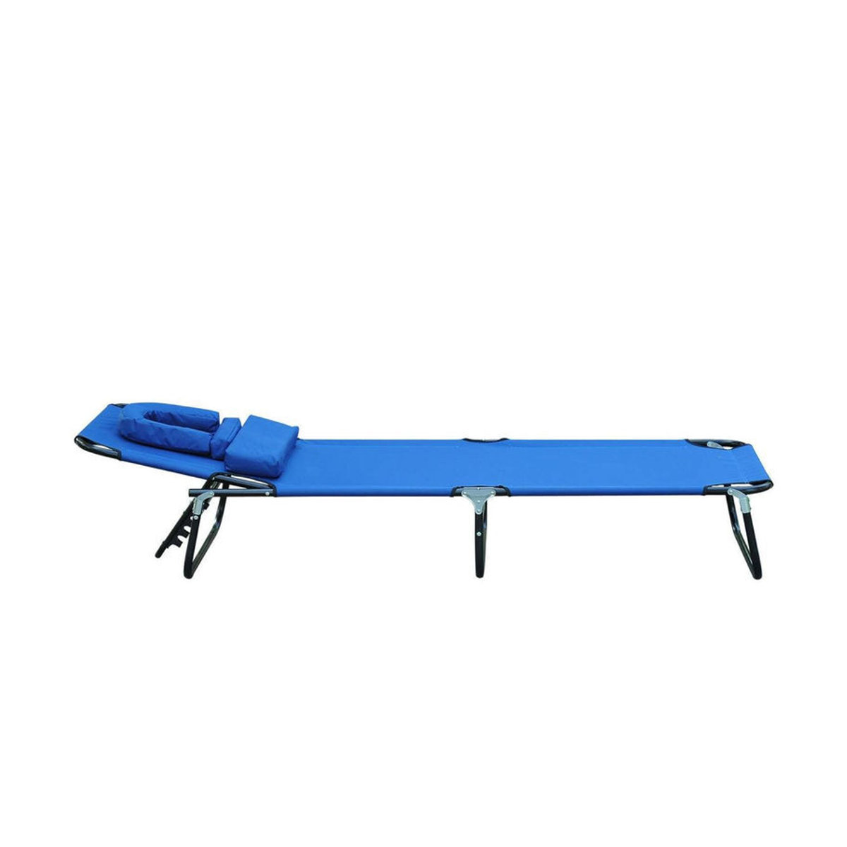 Outsunny Gartenliege Blau mit Gesichtsöffnung und verstellbarer Rückenlehne B/H/L: 56 x 28 x 190 cm - Bild 3